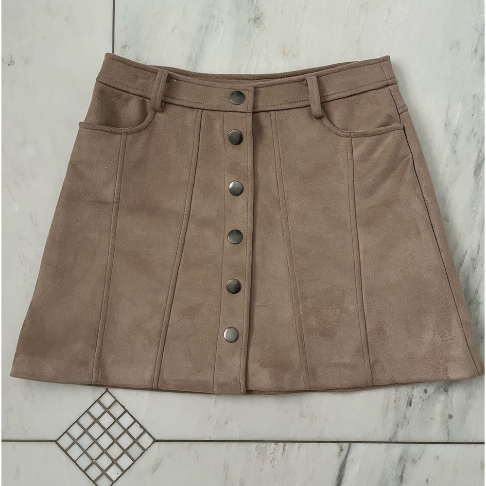 Zara TRF Collection Nude mini A-line skirt